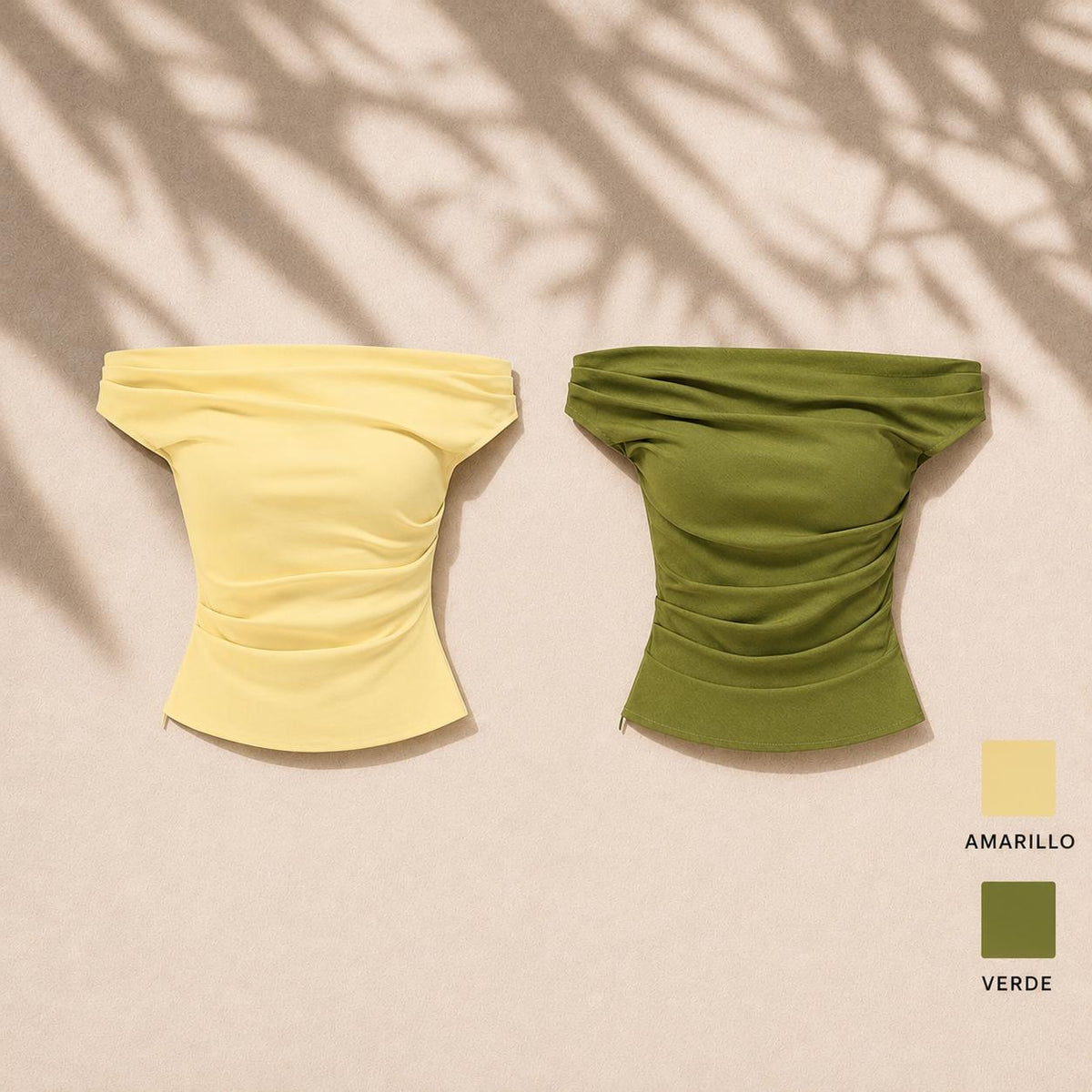 Blusa corta hombros al descubierto con pliegues, top asimétrico elegante para mujer, estilo verano