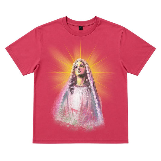 Camiseta Unisex con Estampado Religioso de la Virgen deGuada