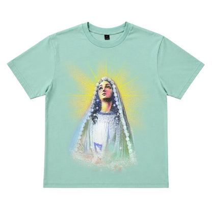 Camiseta Unisex con Estampado Religioso de la Virgen deGuada