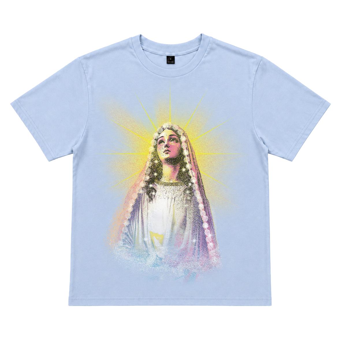 Camiseta Unisex con Estampado Religioso de la Virgen deGuada