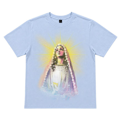 Camiseta Unisex con Estampado Religioso de la Virgen deGuada